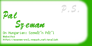 pal szeman business card